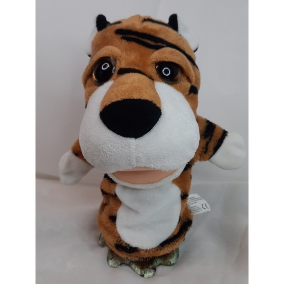 Kellytoy Tiger Hand Puppet Big Sparkle Eyes Plush 11" Stuffed Animal Puppet Toy - Picture 2 of 10